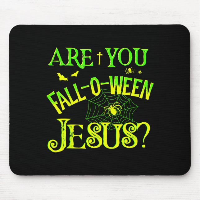Kinder sind Fall-o-ween Jesus Christliches Hallowe Mousepad (Vorne)