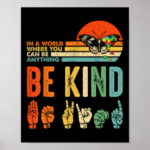 Kinder sind Kind Autismus Bewusstsein ASL Mama Leh Poster