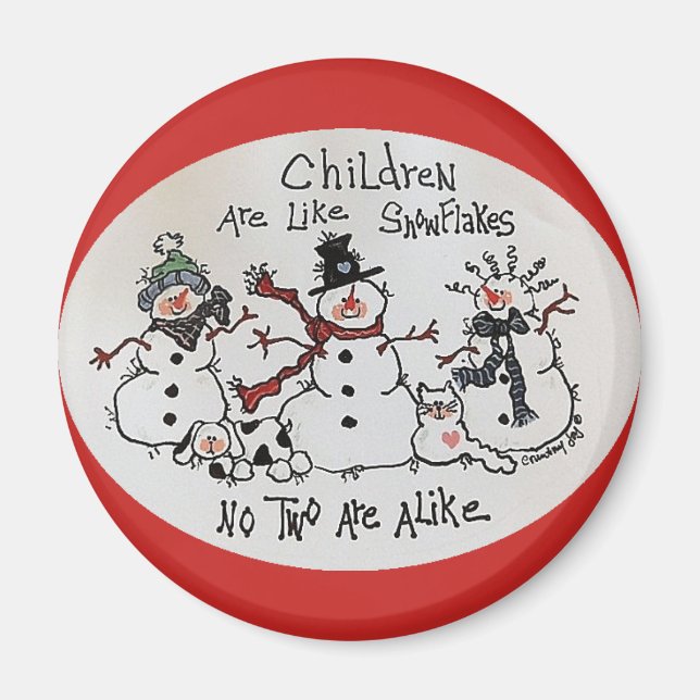 Kinder sind wie Schneeflocken Magnet (Vorne)