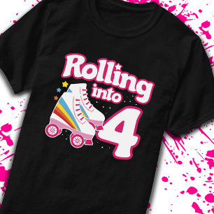 Kinder Skate Party - 4. Geburtstag - Roller Skaten T-Shirt