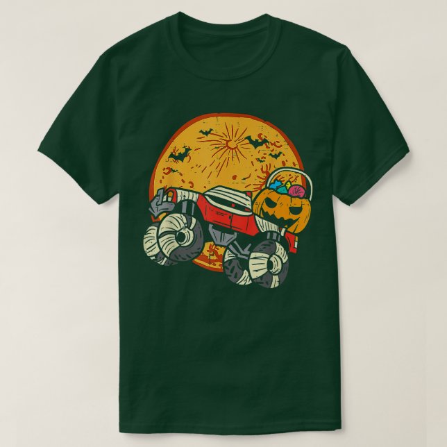 Kinder Skeleton Monster Truck Moon Candy Kleinkind T-Shirt (Design vorne)