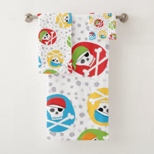 Kinder Skulls Party Pirate Badetuch Set