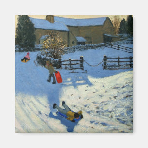 Kinder Sledging Monyash Derbyshire Magnet