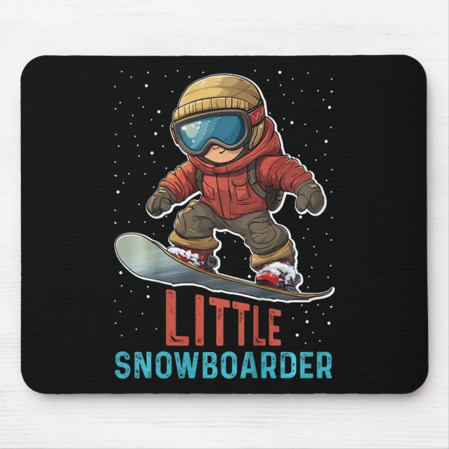 Kinder Snowboarden Kleiner Snowboarder Funny Todle Mousepad (Vorne)