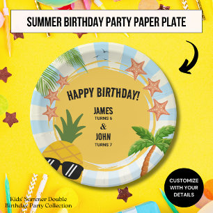 Kinder Sommer Thema Geburtstagsfeier Papier Teller