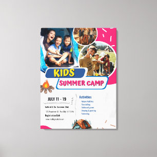 Kinder Sommercamp Flyer, Kinder Bootcamp Sommer Leinwanddruck