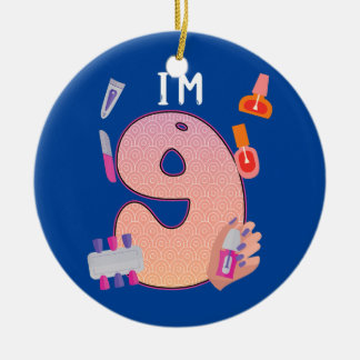 Kinder-Spa-Make-up 9. Geburtstag für kleines Mädch Keramik Ornament