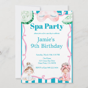 Kinder-Spa-Party-Geburtstag Einladung