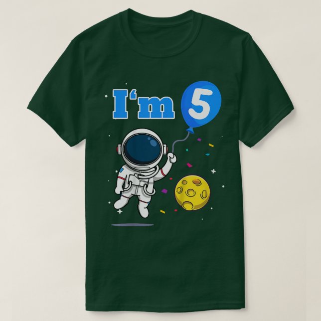 Kinder Spaceman Astronauten Space I bin 5 Fünf Fün T-Shirt (Design vorne)