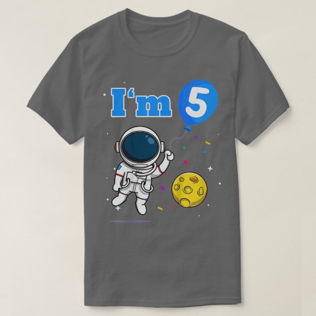 Kinder Spaceman Astronauten Space I bin 5 Fünf Fün T-Shirt (Design vorne)