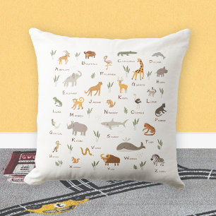 Kinder-Spaß-ABC-Tiere Kissen