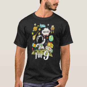 Kinder Spaß im 9. Astronauten 9. Geburtstag 9 Jahr T-Shirt