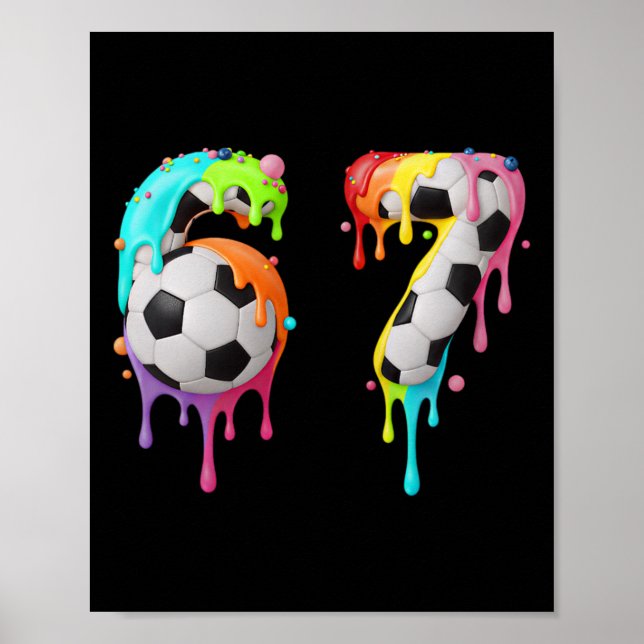 Kinder Spaß Meme 67 Nummer Sechs 6 Sieben 7 Eiscre Poster (Vorne)
