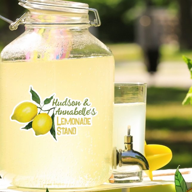 Kinder Spaß Personalisiert Name Lemonade Standlogo Aufkleber (Von Creator hochgeladen)