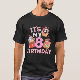 Kinder Spaß Süße Tier Cupcake sein 8. Geburtstag T-Shirt