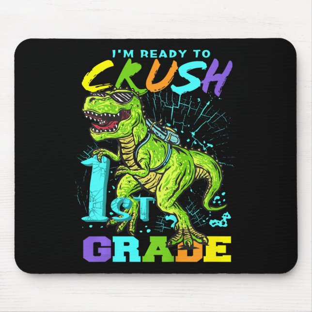 Kinder Spaß T-Rex-T-Shirt erster Klasse Mousepad (Vorne)
