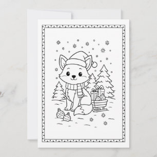 Kinder Spaß Weihnachts Fox Farbraum Flachbildschir Feiertagskarte