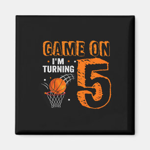 Kinder Spiel On I m Turning 5 Basketball 5. Geburt Magnet
