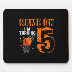 Kinder Spiel On I m Turning 5 Basketball 5. Geburt Mousepad