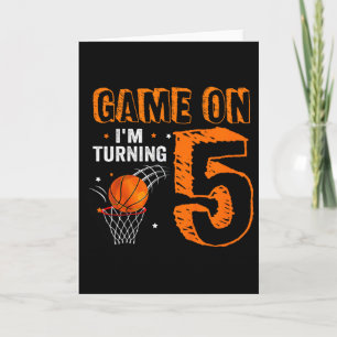 Kinder Spiel On I m Turning 5 Bysketbyll 5. Geburt Karte