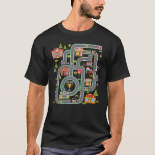 Kinder spielen Autos auf Vater Rücken Race Track M T-Shirt
