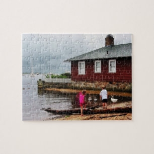 Kinder spielen im Hafen Essex CT Puzzle