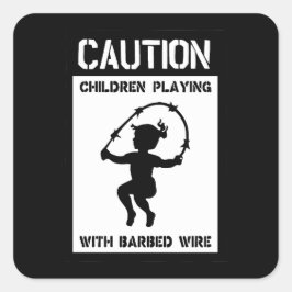 Kinder spielen quadratischer aufkleber