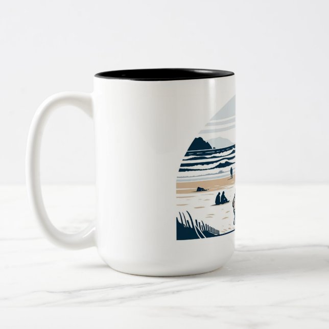 Kinder spielen - Tasse am Strand (Links)