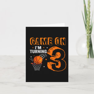 Kinder spielen, wenn ich 3 Basketball 3. Geburtsta Karte