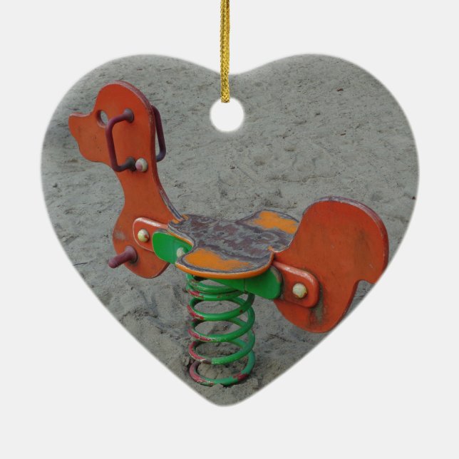 Kinder Spielplatz Orange Dog Tog in Sand Keramikornament (Hinten)