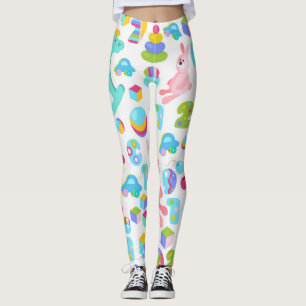 Kinder Spielzeug Muster Mit Teddybär Leggings
