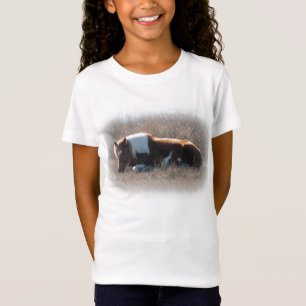 Kinder Spitzen mit niedlichem Ponybild T-Shirt