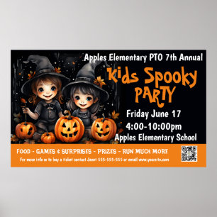 Kinder spookoko Partei Fundraiser PTO PTA Kirche B Poster