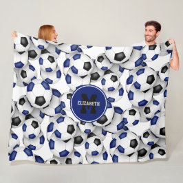 Kinder-Sportzimmer Blau Schwarze Fußballmannschaft Fleecedecke