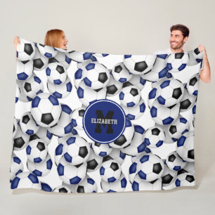 Kinder-Sportzimmer Blau Schwarze Fußballmannschaft Fleecedecke