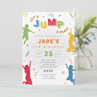 Kinder-Sprungparty-Geburtstags-Einladung Trampolin Einladung