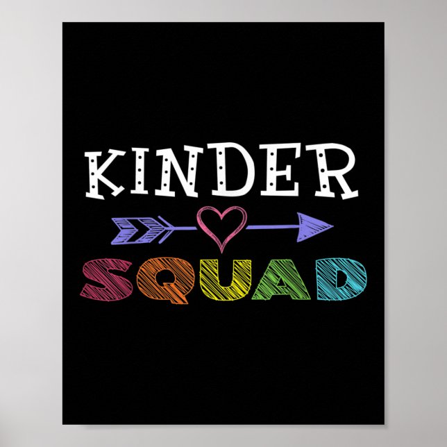 Kinder-Squad-Lehrer zurück zum Kindergarten Poster (Vorne)