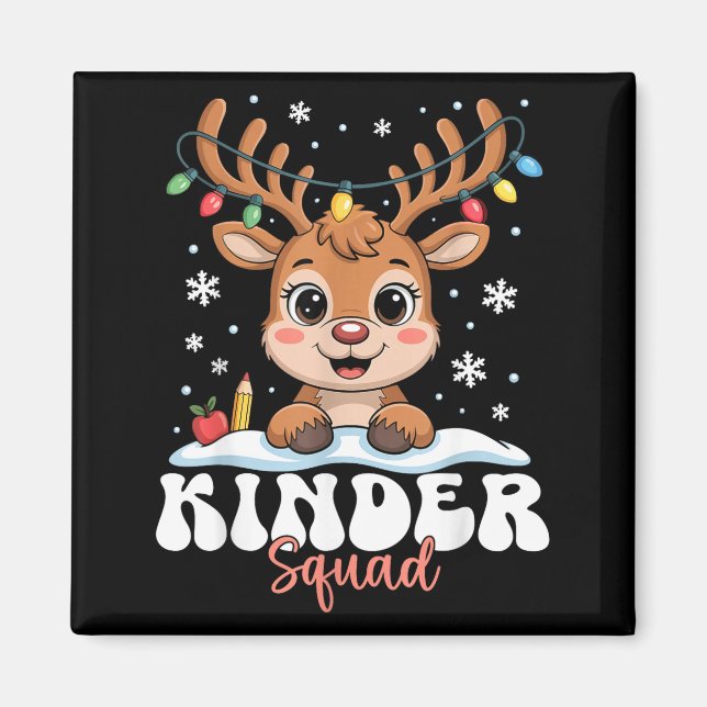 Kinder Squad Rentier Weihnachtsbeleuchtung Süßer W Magnet (Vorne)