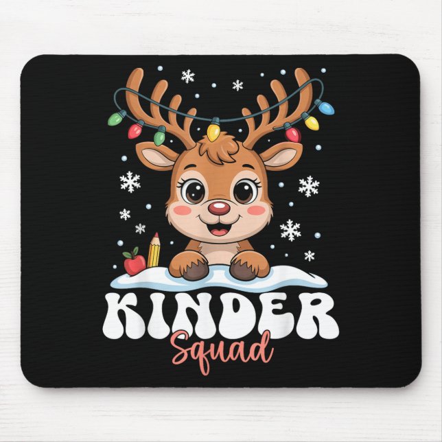 Kinder Squad Rentier Weihnachtsbeleuchtung Süßer W Mousepad (Vorne)