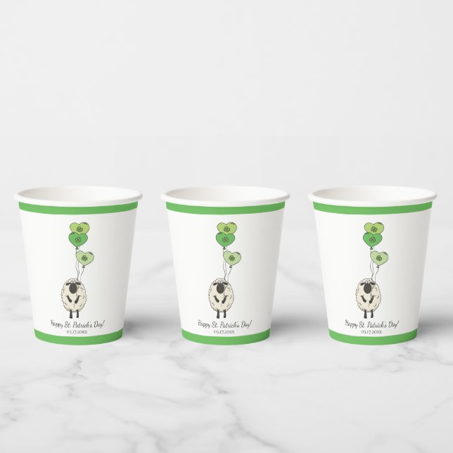 Kinder St. Patrick’s Day Schafe & Kleeblatt Pappbecher (Multi)