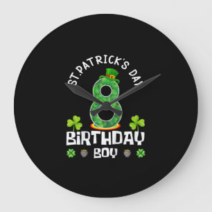 Kinder St. Patrick's Day Birthday 8. 2015 T - Shir Große Wanduhr