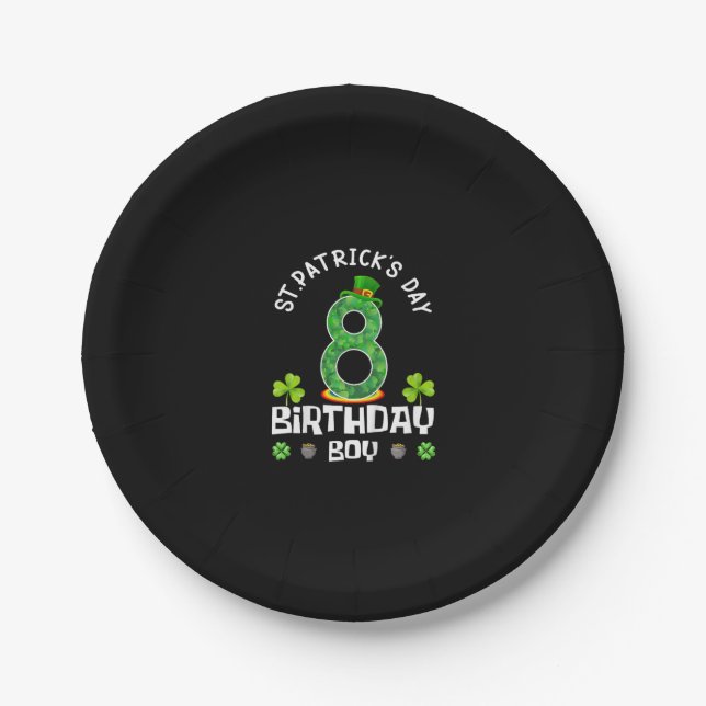 Kinder St. Patrick's Day Birthday 8. 2015 T - Shir Pappteller (Vorderseite)