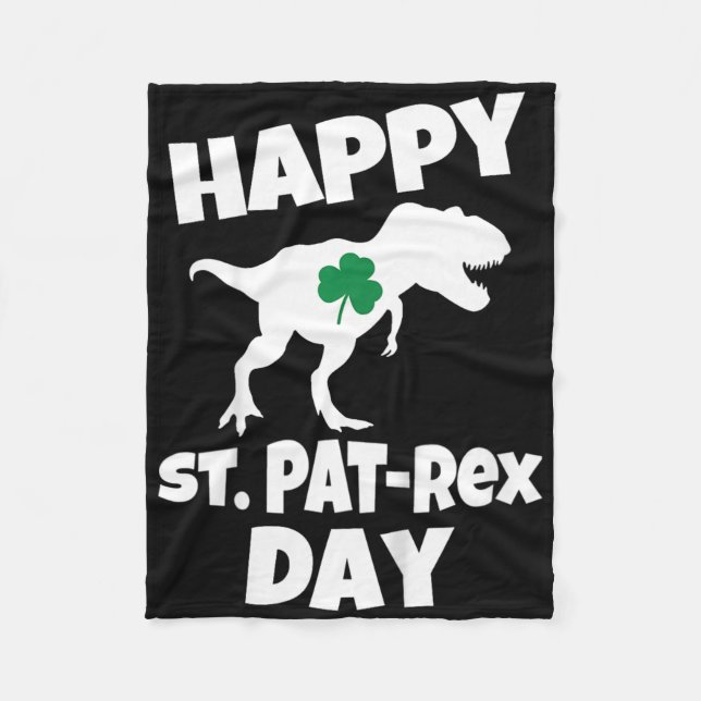 Kinder St. Patrick's Day Dinosaur T-Rex Lustiger K Fleecedecke (Vorderseite)