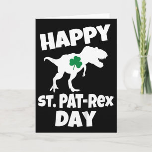 Kinder St. Patricks Day Dinosaur T-Rex Lustiger Kl Karte