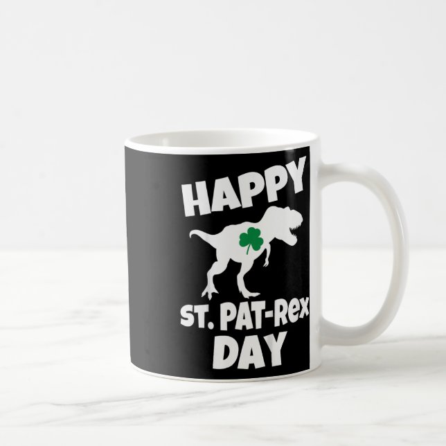 Kinder St. Patricks Day Dinosaurier T-Rex Lustiger Kaffeetasse (Rechts)