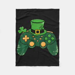 Kinder St. Patricks Day Gamer Gaming Controller Ne Fleecedecke