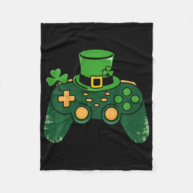 Kinder St. Patricks Day Gamer Gaming Controller Ne Fleecedecke (Vorderseite)