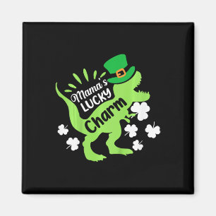 Kinder St. Patricks Day Mamas Glücksbringer Dinosa Magnet