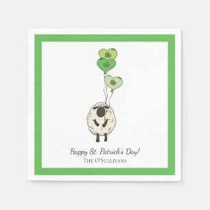Kinder St. Patrick's Day Schafe & Kleeblatt Serviette