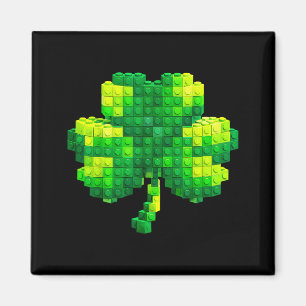 Kinder St. Patricks Tag Shamrock Bausteine Magnet